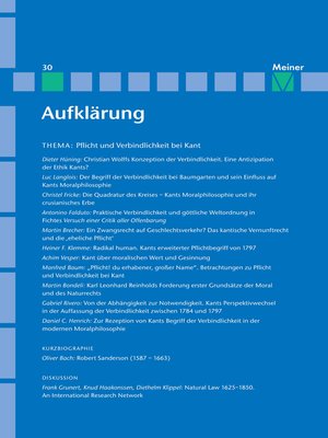 cover image of Aufklärung, Band 30